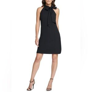 Vince Camuto Women's Bow Neck Halter Dress in Black Size 12